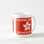 Die Flagge Hongkongs für Demokratie Kaffeetasse (VorderseiteRechts)