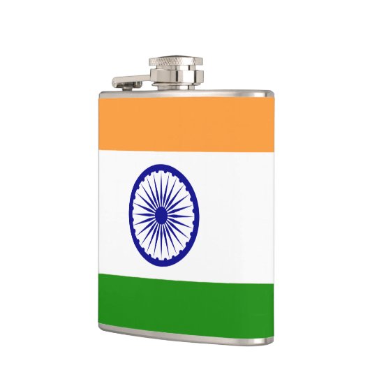 Die Flagge Indiens Vinyl Wrapped Flask Flachmann (Links)