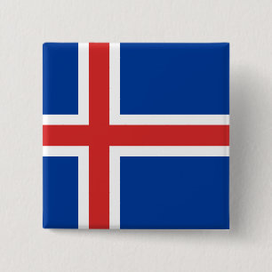 Die Flagge Islands Button