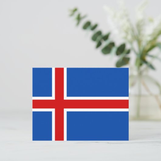 Die Flagge Islands Postkarte (Stehend Vorderseite)