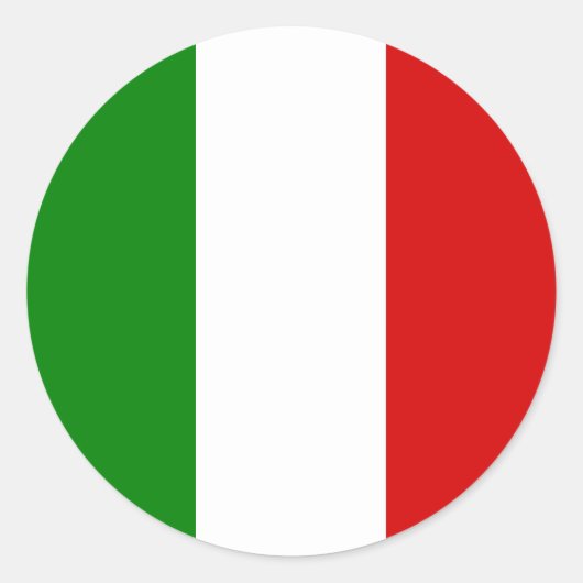 Die Flagge Italiens Runder Aufkleber (Vorderseite)