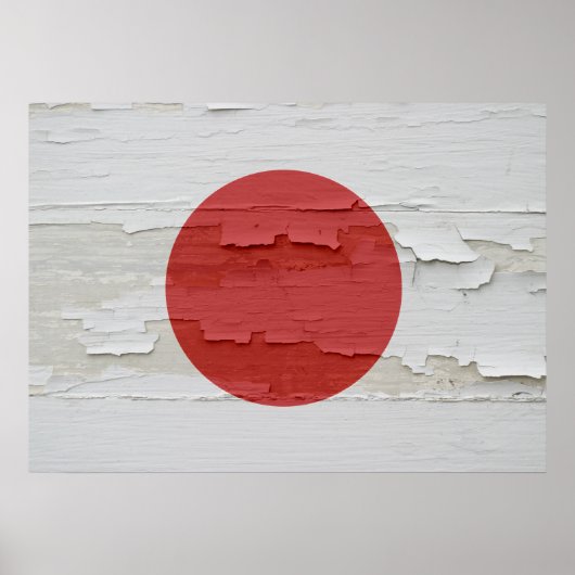 Die Flagge Japans gewittert Poster (Vorne)