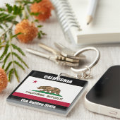 Die Flagge Kaliforniens, der Goldene Staat Schlüsselanhänger (Vorderseite rechts)