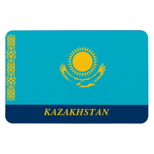 Die Flagge Kasachstans Magnet (Horizontal)
