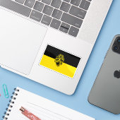 Die Flagge Nordhausens Aufkleber (Laptop mit iPhone)