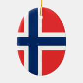 Die Flagge Norwegens - Skandinavien Keramikornament (Vorne)