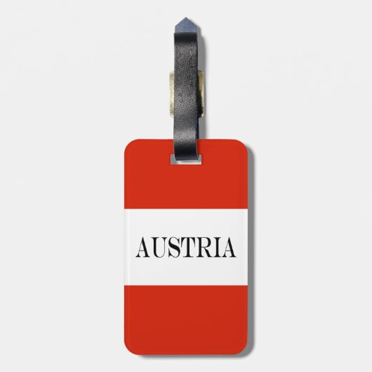 Die Flagge Österreichs Gepäckanhänger (Rückseite vertikal)