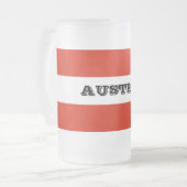Die Flagge Österreichs Mattglas Bierglas (Vorderseite Links)
