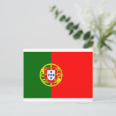 Die Flagge Portugals (Bandeira de Portugal) Postkarte (Stehend Vorderseite)