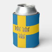 Die Flagge Schwedens mit Drei Kronen Schwedens wur Dosenkühler (Kanne Vorderseite)