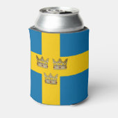 Die Flagge Schwedens mit Drei Kronen Schwedens wur Dosenkühler (Kanne Rückseite)