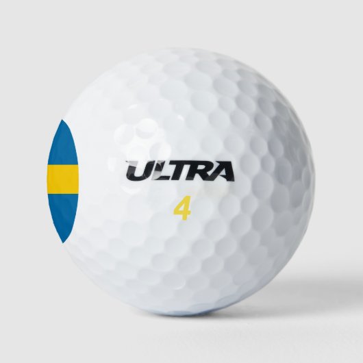 Die Flagge Schwedens mit Drei Kronen Schwedens wur Golfball (Logo)