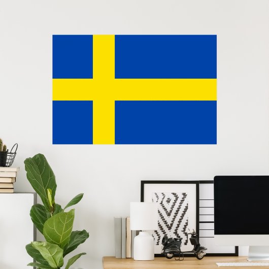 Die Flagge Schwedens Poster (Heimbüro)
