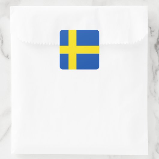 Die Flagge Schwedens Quadratischer Aufkleber (Tasche)