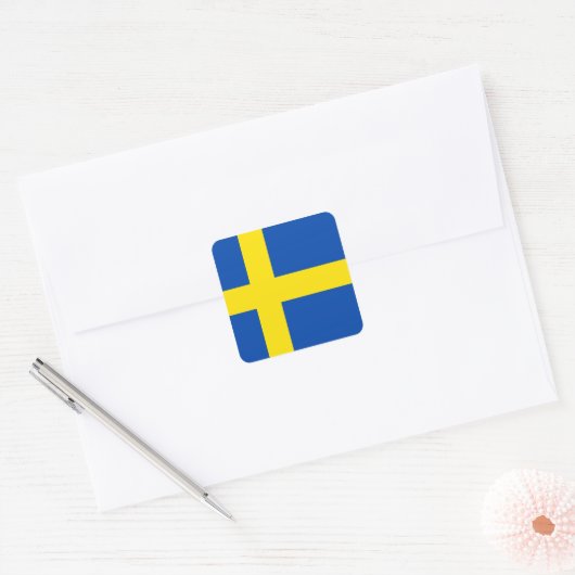 Die Flagge Schwedens Quadratischer Aufkleber (Umschlag)