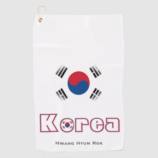 Die Flagge Seoul-Koreas Abstrakt Golfhandtuch (Vorderseite)
