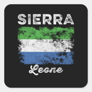 Die Flagge Sierra Leones beängstigt Quadratischer Aufkleber