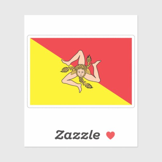 Die Flagge Siziliens (Italien) Aufkleber (Blatt)