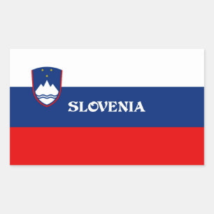 Die Flagge Sloweniens, gekennzeichnet Rechteckiger Aufkleber