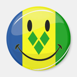 Die Flagge St. Vincent und die Grenadinen lächeln Magnet
