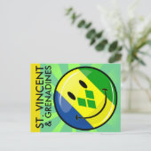 Die Flagge St. Vincent und die Grenadinen lächeln Postkarte (Stehend Vorderseite)