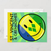 Die Flagge St. Vincent und die Grenadinen lächeln Postkarte (Vorne/Hinten)