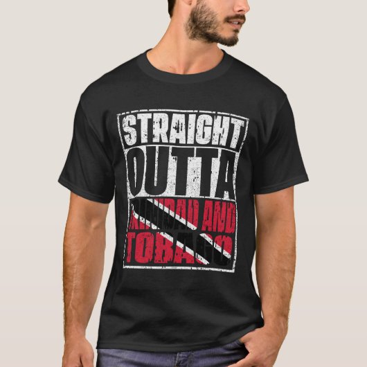 Die Flagge "Straight Outta Trinidad" und "Tobago" T-Shirt (Vorderseite)