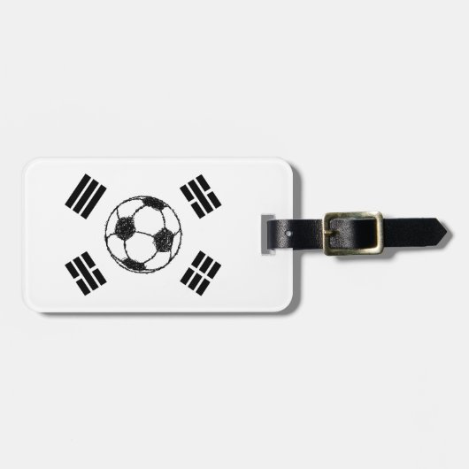 Die Flagge Südkoreas | Fußball-Sketch Gepäckanhänger (Vorderseite horizontal)