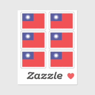Die Flagge Taiwan Collection Pack von 6 Aufkleber