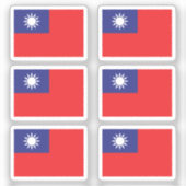 Die Flagge Taiwan Collection Pack von 6 Aufkleber (Vorderseite)