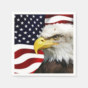 Die Flagge von Amerika mit Adler Serviette
