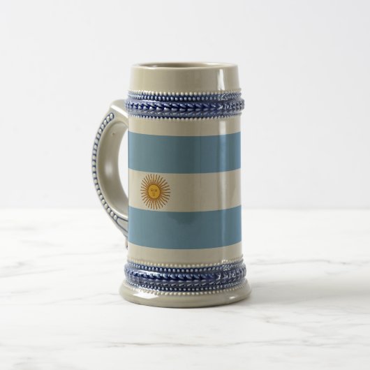 Die Flagge von Argentinien Bierglas (Vorderseite Links)