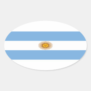 Die Flagge von Argentinien Ovaler Aufkleber
