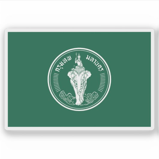 Die Flagge von Bangkok, Thailand Aufkleber (Vorderseite)