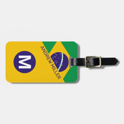 Die Flagge von Brasilien Personalisiert modernes R Gepäckanhänger (Vorderseite horizontal)