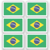 Die Flagge von Brasilien Sammlung Pack von 6 Aufkleber (Vorderseite)