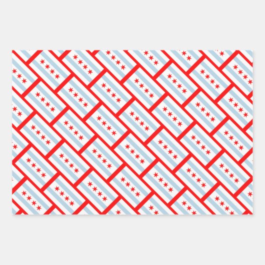 Die Flagge von Chicago verpackt Papierblätter Geschenkpapier Set (Vorderseite 2)