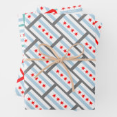 Die Flagge von Chicago verpackt Papierblätter Geschenkpapier Set (Beispiel)