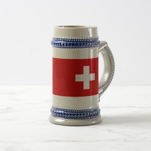 Die Flagge von der Schweiz Bierglas (VorderseiteRechts)