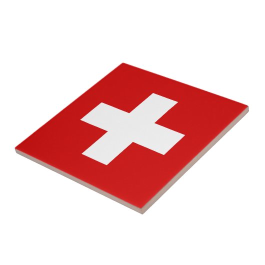 Die Flagge von der Schweiz Fliese (Seite)
