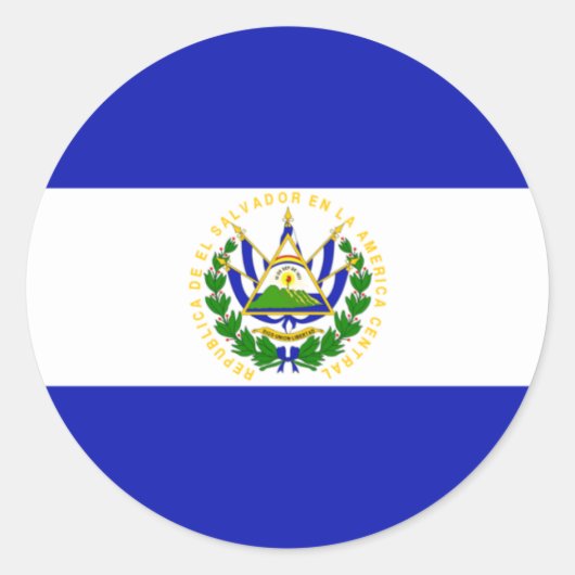 Die Flagge von El Salvador. Runder Aufkleber (Vorderseite)