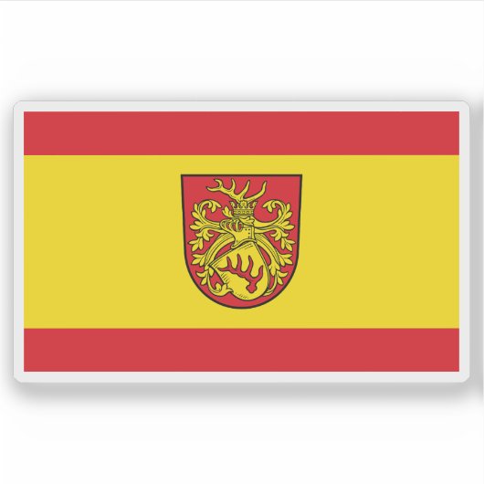 Die Flagge von Forst (Lausitz) Aufkleber (Vorderseite)