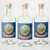 Die Flagge von Idaho: der Staat von Gem, der Ameri Alkoholflaschenetikett (Flaschen)