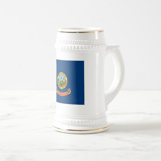 Die Flagge von Idaho: der Staat von Gem, der Ameri Bierglas (VorderseiteRechts)