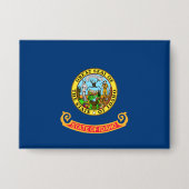 Die Flagge von Idaho: der Staat von Gem, der Ameri Button (Vorderseite)