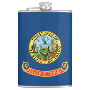 Die Flagge von Idaho: der Staat von Gem, der Ameri Flachmann