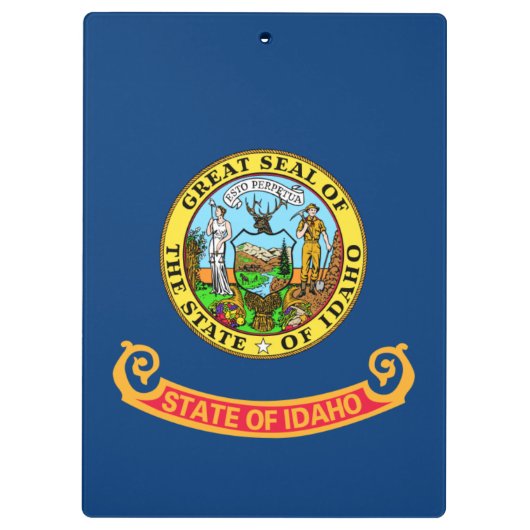 Die Flagge von Idaho: der Staat von Gem, der Ameri Klemmbrett (Rückseite)