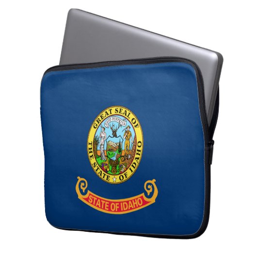 Die Flagge von Idaho: der Staat von Gem, der Ameri Laptopschutzhülle (Vorderseite Links)