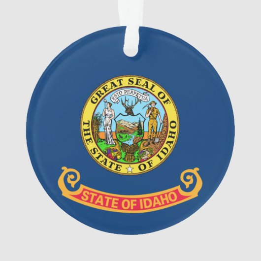Die Flagge von Idaho: der Staat von Gem, der Ameri Ornament (Rückseite)