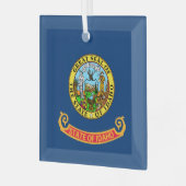 Die Flagge von Idaho: der Staat von Gem, der Ameri Ornament Aus Glas (Vorderseite links)
